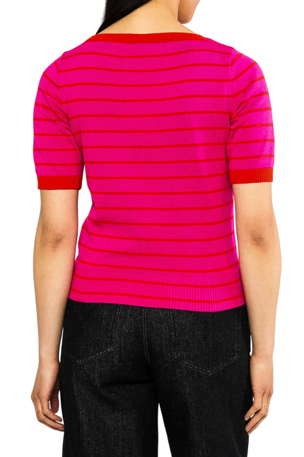 BLUTSGESCHWISTER TOP pretty preppy, pink picnic parade stripe