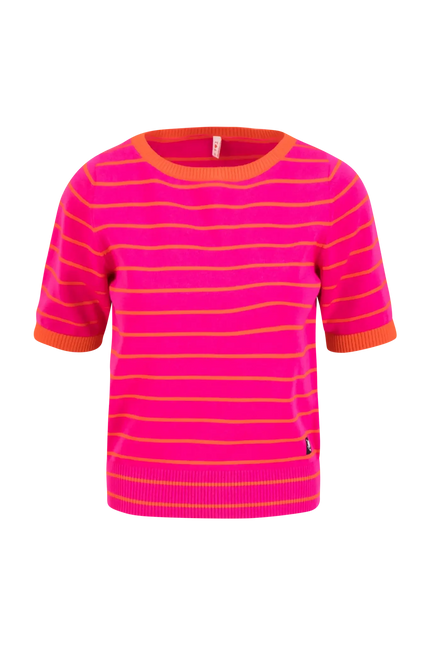 BLUTSGESCHWISTER TOP pretty preppy, pink picnic parade stripe