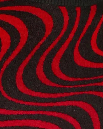 Linha Ondulada preto-vermelho