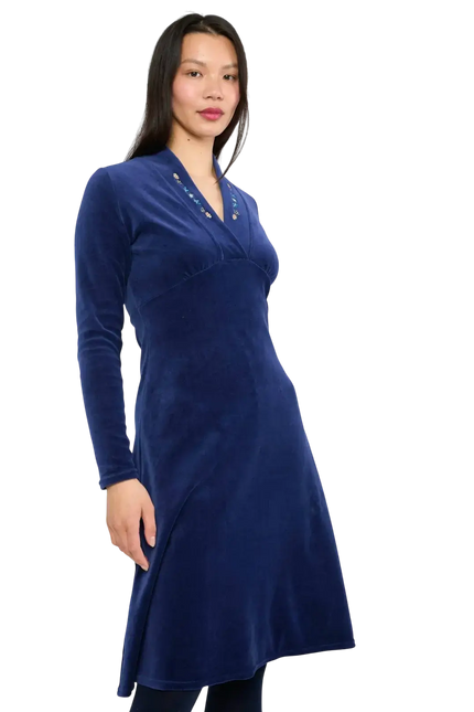 BLUTSGESCHWISTER JURK Velvet Glamour Aura, indigo depths blue