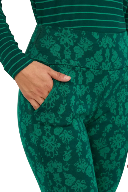 BLUTSCHGESCHWISTER broek On a Winters Day Flared princess tapestry green