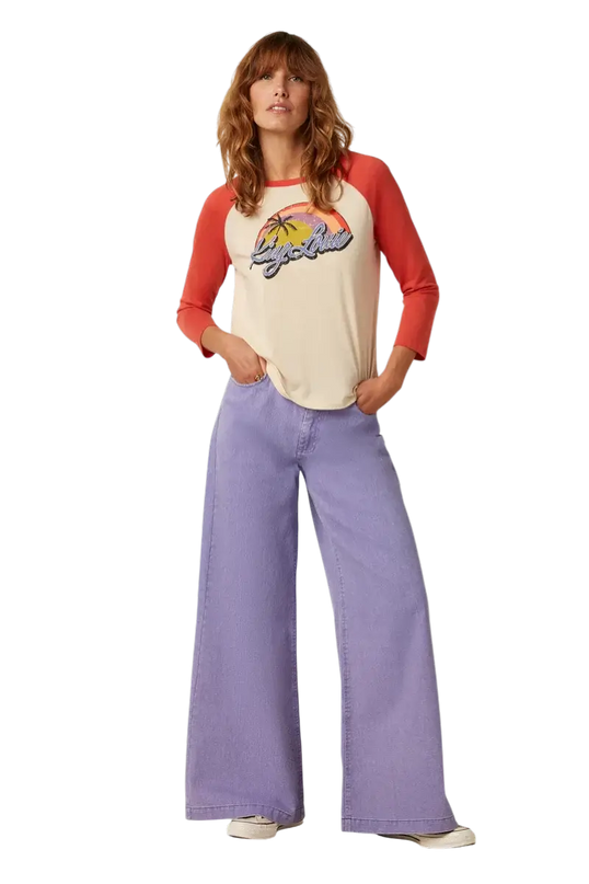 Calça Peppa Denim Colorido Lilás Transparente