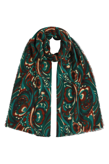 KING LOUIE MAUDE SCARF, BOTANICAL GREEN