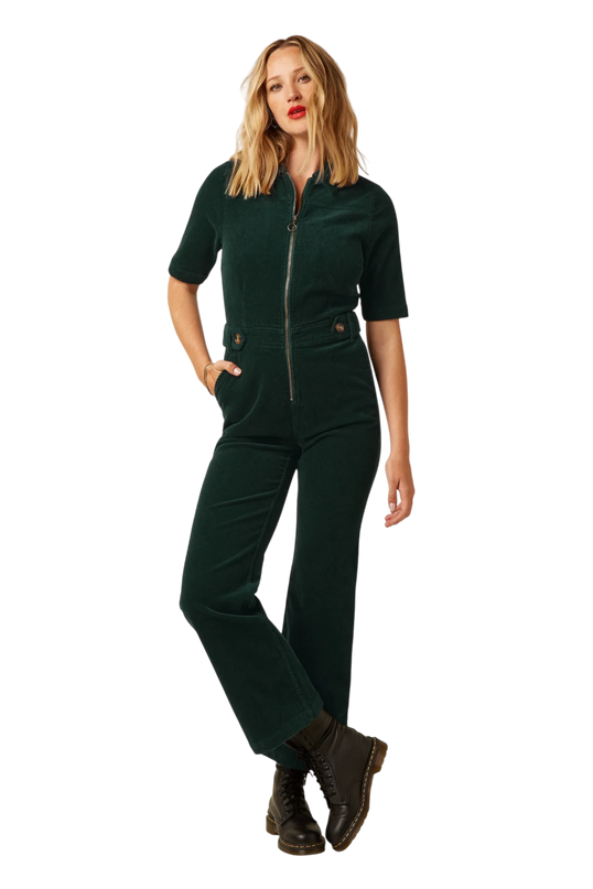 KING LOUIE GARBO JUMPSUIT CORDUROY, PINE GREEN