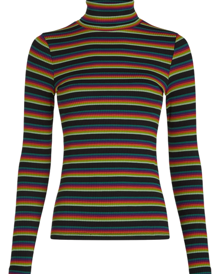 King Louie Rollneck Top Lottie Stripe, botanical green