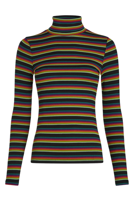 King Louie Rollneck Top Lottie Stripe, botanical green