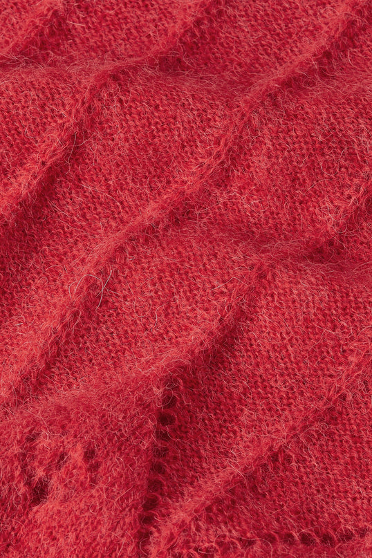King Louie Lia top Hiver Knit, fiery red