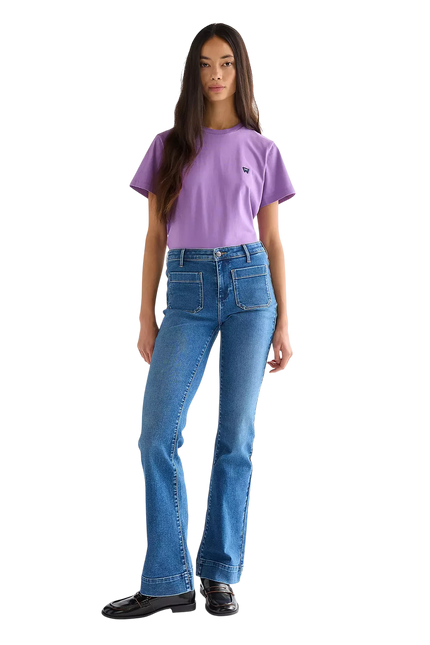 WRANGLER FLARE JEANS, RAVEN