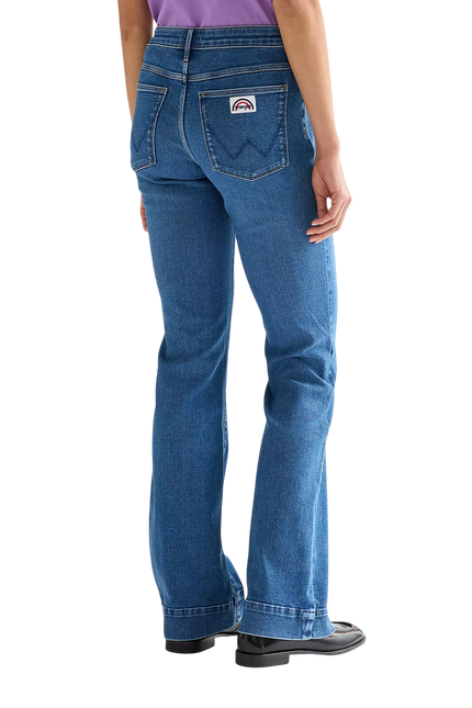 WRANGLER FLARE JEANS, RAVEN