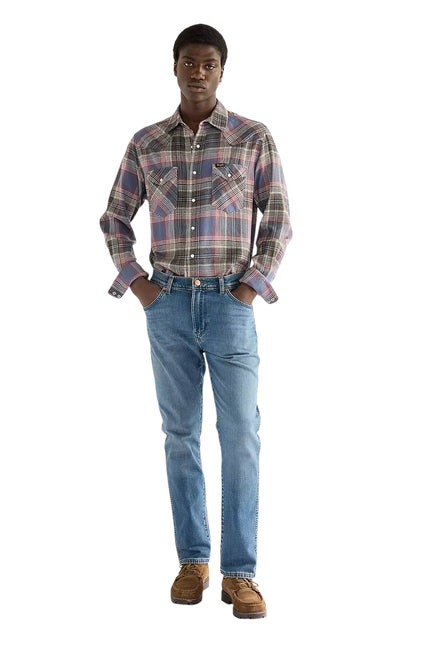 WRANGLER REGULAR WESTERN SHIRT, SOFT BROWN