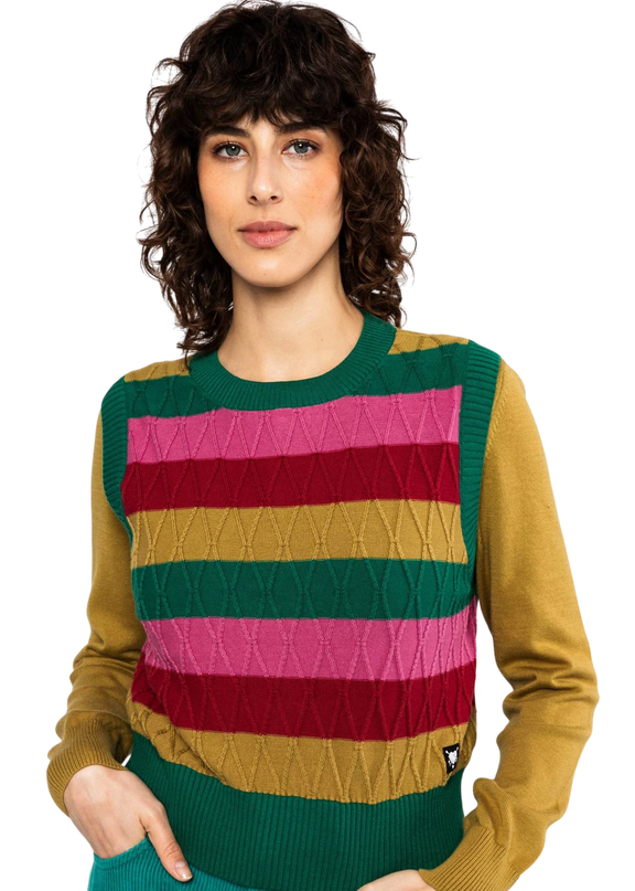 Blutsgeschwister spencer, Carnaby Candy, little party stripe knit