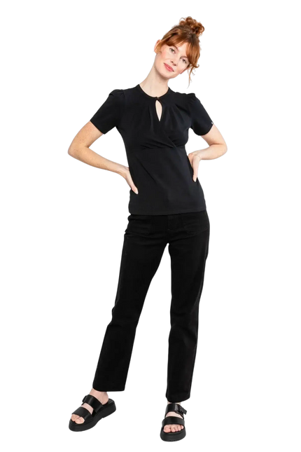 BLUTSGEWSCHWISTER TOP Criss Cross Coeur, black and strong