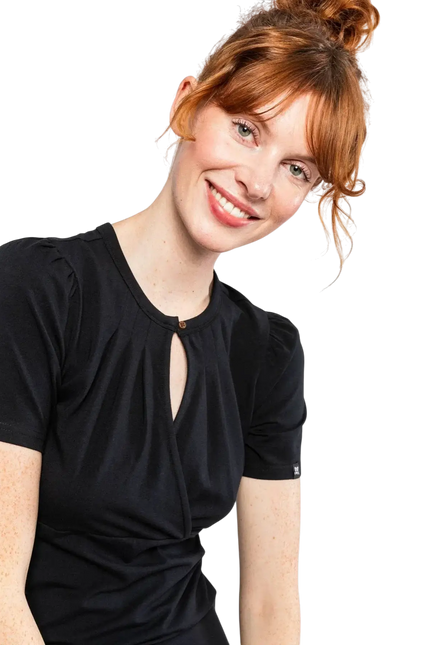 BLUTSGEWSCHWISTER TOP Criss Cross Coeur, black and strong
