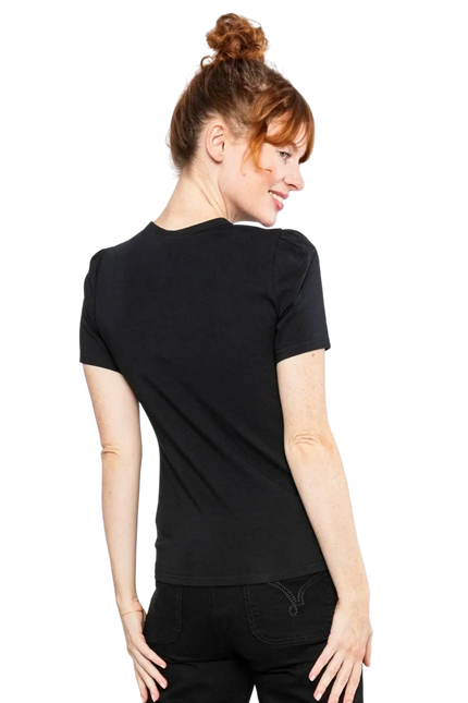 BLUTSGEWSCHWISTER TOP Criss Cross Coeur, black and strong