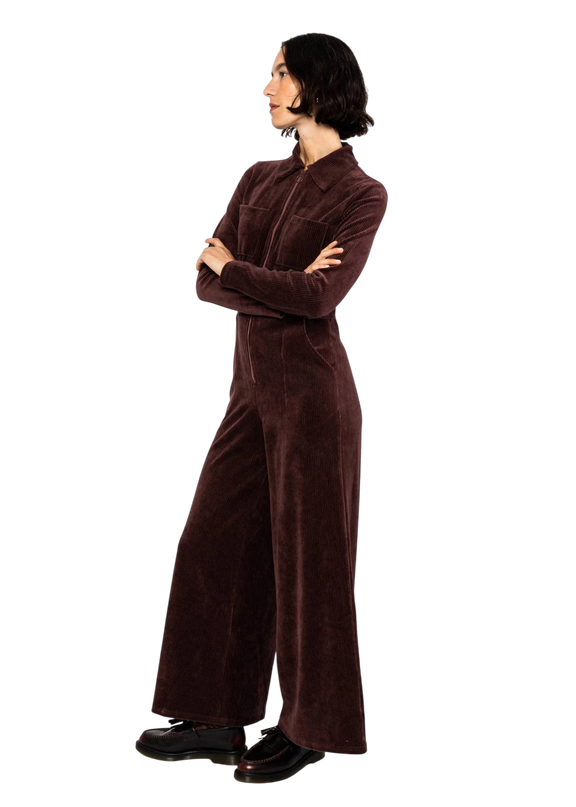 BLUTSGESCHWISTER JUMPSUIT JOLLY MOLLY, BROWN GRAPE TASTE