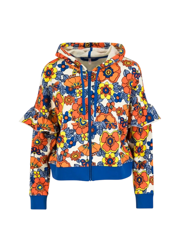 BLUZA Z KAPTUREM Z ZAMKIEM RUFFLE REBEL