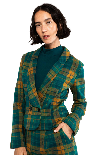 BLUTSGESCHWISTER BLAZER TAILORED THREADS, CLASSY SASSY CHECK