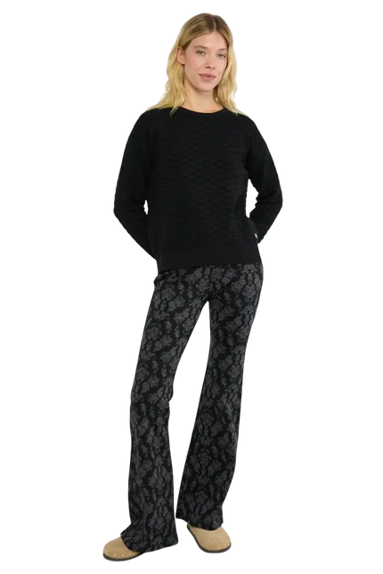 BLUTSGESCHWISTER broek On a Winters Day Flared princess tapestry black