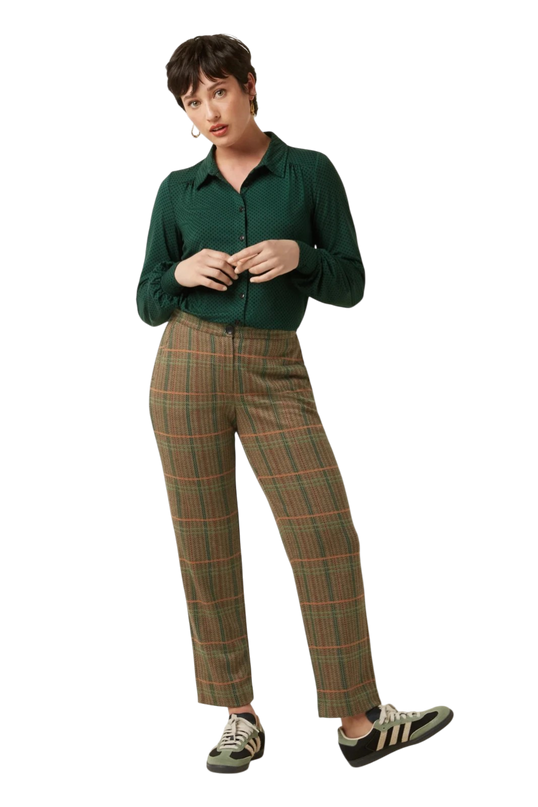 Carina Blouse Piper, botanical green