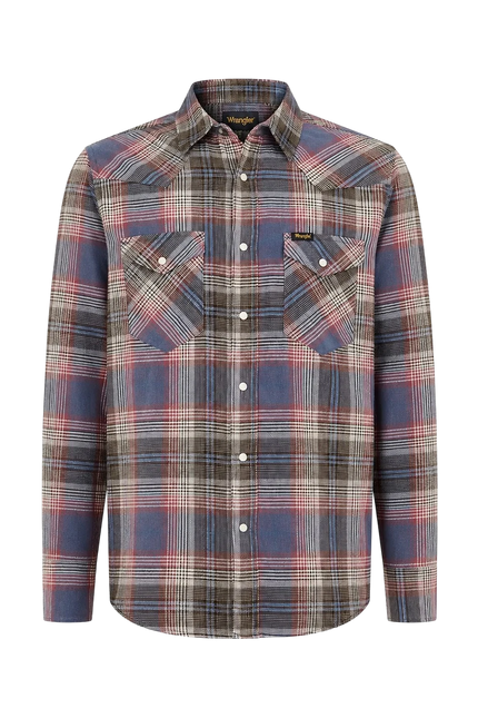 WRANGLER REGULAR WESTERN SHIRT, SOFT BROWN