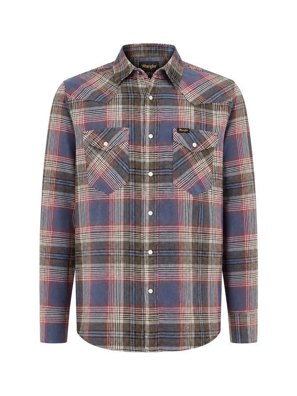 WRANGLER REGULAR WESTERN SHIRT, SOFT BROWN