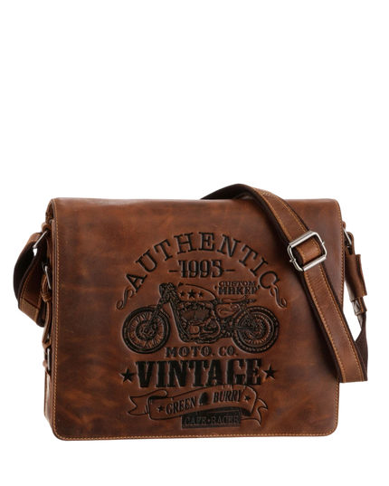 GREENBURRY CAFE RACER A4 KOERIERSTAS BRUIN LEER