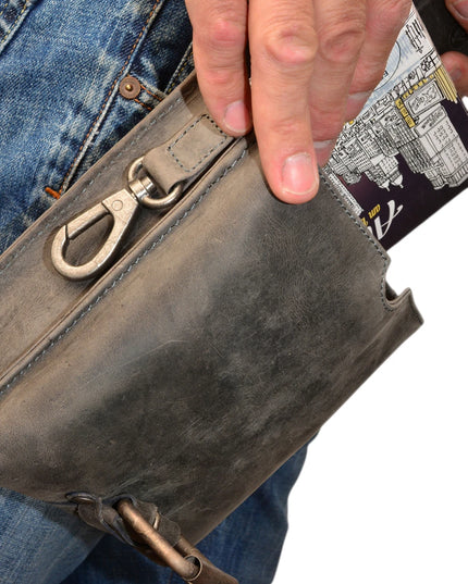 GREENBURRY BIKER HEUPTAS CHARCOAL LEER