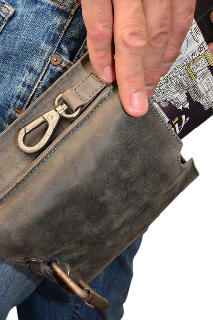 GREENBURRY BIKER HEUPTAS CHARCOAL LEER