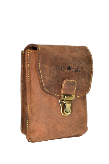 GREENBURRY BIKER HEUPTAS BRUIN LEER