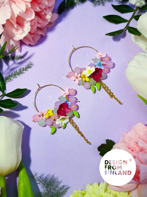 DAUGHTER OF THE NORTH MIDSUMMER SPELL HOOP EARRINGS - 18K GOLD PLATED