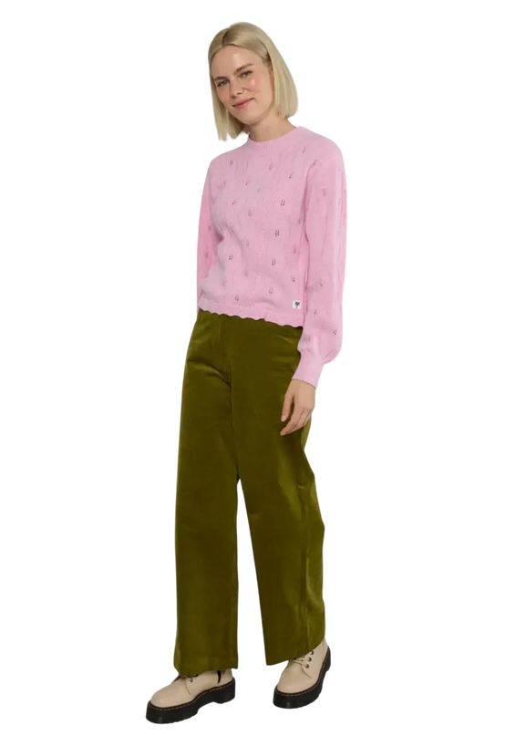 BLUTSGESCHWISTER Trui Fine Craft Crew soft cold pink