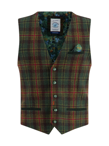 waistcoat pattern dark green wool