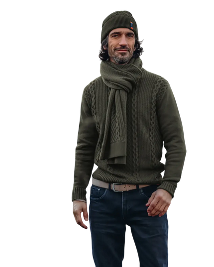 A FISH NAMED FRED SCARF CABLE, GREEN