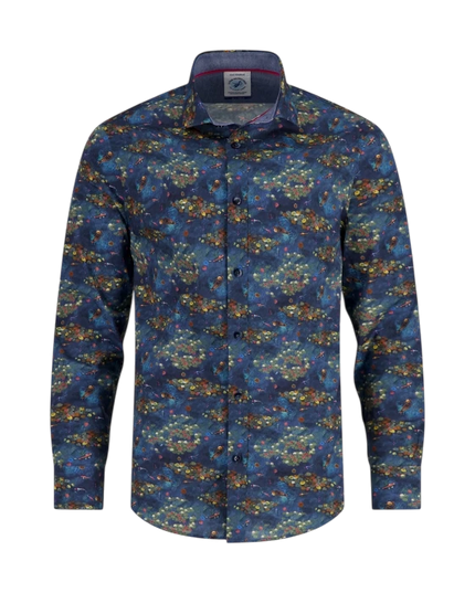 A FISH NAMED FRED BLOUSE WATER GARDEN, NIGHT SKY BLUE