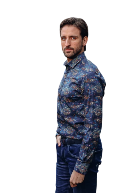 A FISH NAMED FRED BLOUSE WATER GARDEN, NIGHT SKY BLUE