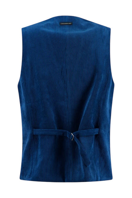 A fish named Fred waistcoat rib, night sky blue