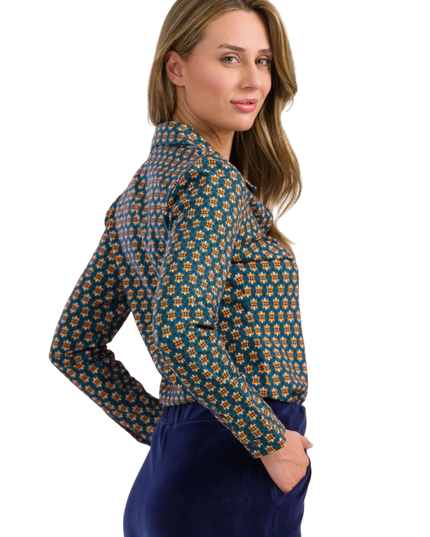 Sara Blouse Jersey, porto blue