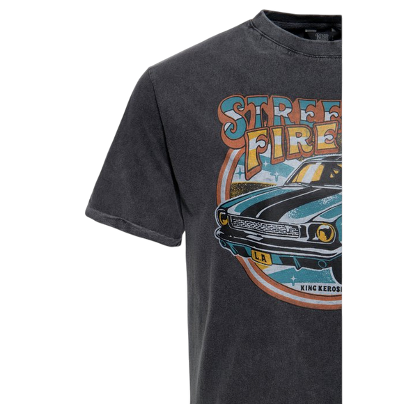 street fire, oilwashed black