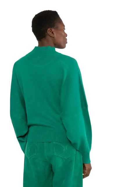 BLUTSGESCHWISTER trui Diamond Loom Egg chunky pullover green