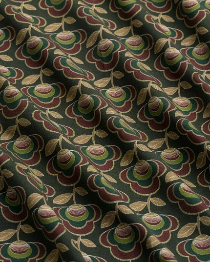 Sue Trousers Jersey, abstract flower green