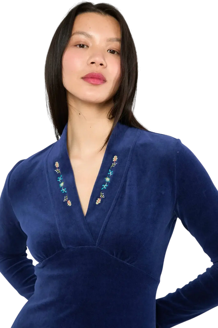BLUTSGESCHWISTER JURK Velvet Glamour Aura, indigo depths blue