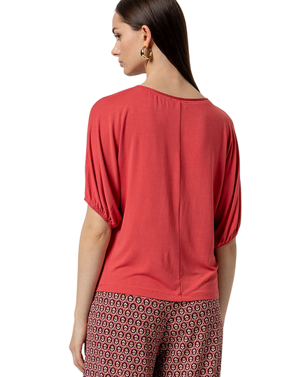 PUFF SLEEVE SHORT SLEEVE TEE - RED