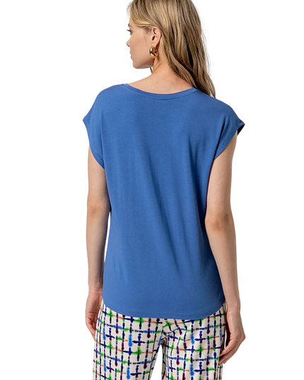V-AUSSCHNITT T-SHIRT BLAU