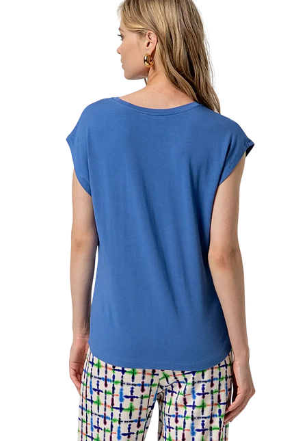 BLUE V-NECK T-SHIRT