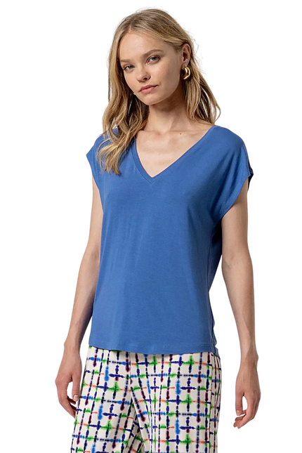 BLUE V-NECK T-SHIRT