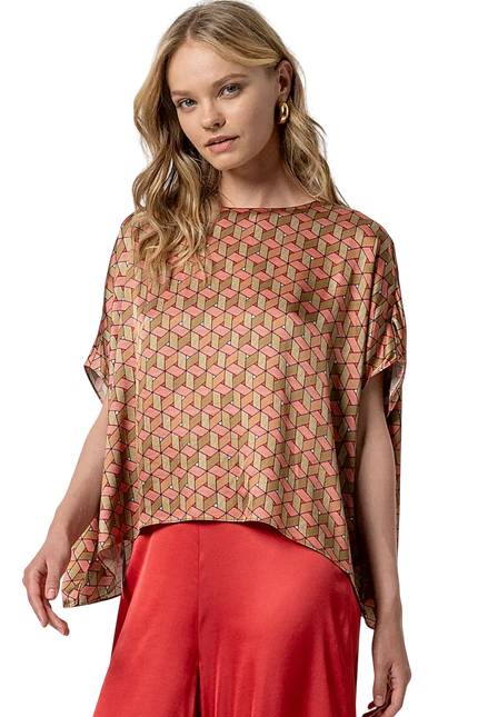 MULTI CAPE-STYLE BLOUSE