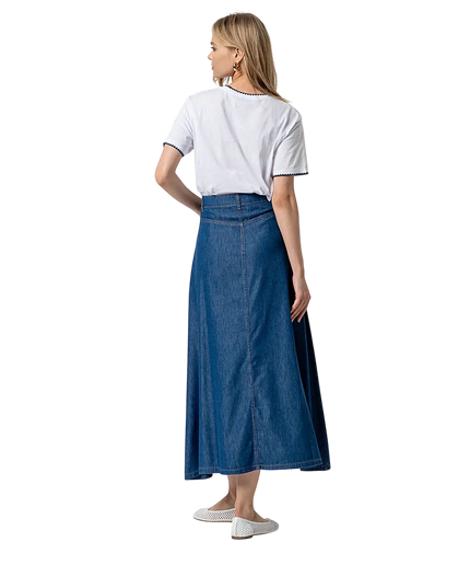 SAIA LONGA COM FENDA AZUL