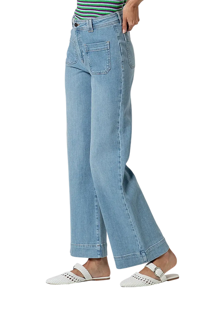 SKY BLUE WIDE-LEG PANTS