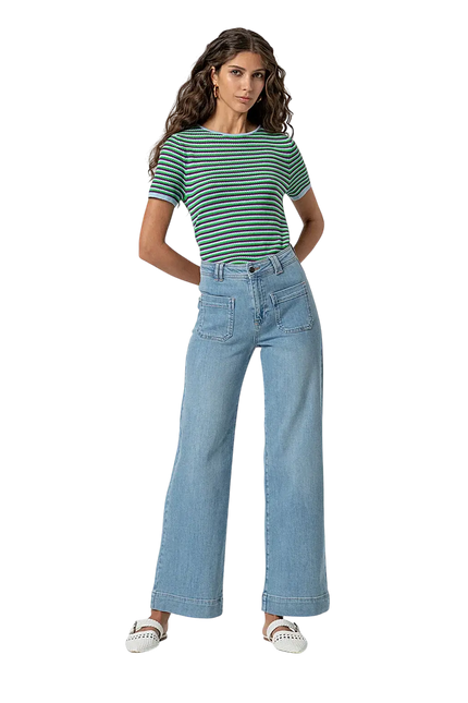 SKY BLUE WIDE-LEG PANTS