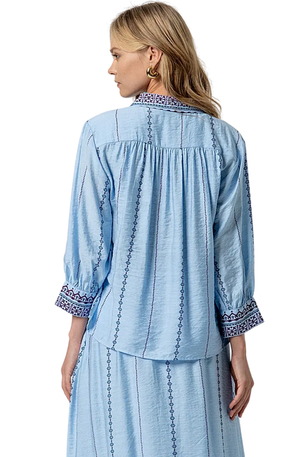 SURKANA SKY BLUE 3/4 WIDE-SLEEVE SHIRT